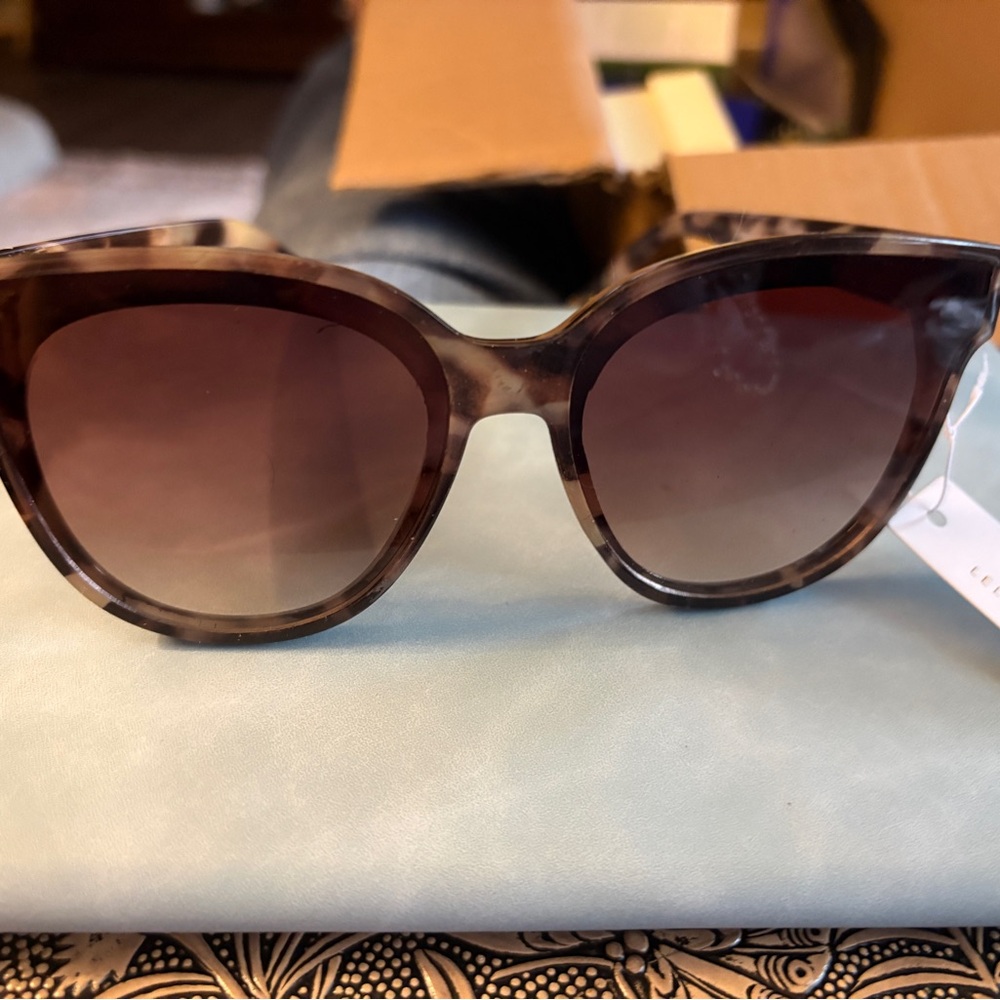 Lele Sadoughi Brown Tortoise Sunglasses